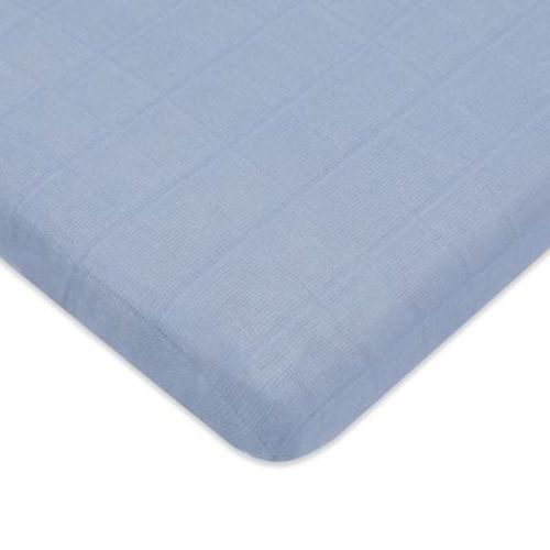 Babyletto All-Stages Midi Crib Sheet in GOTS Certified Organic Muslin Cotton - Dewdrop
