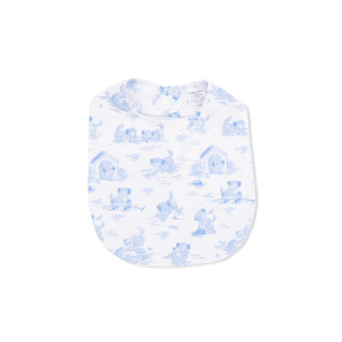 Puppy Toile Blue - Feeding Bib