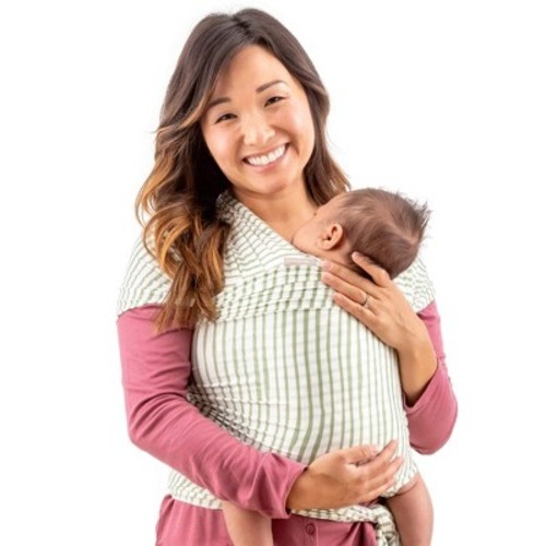 WeeSprout Baby Wraps Carrier - Child Sling for Newborn and Infant - One Size Fits All - Sage Stripes