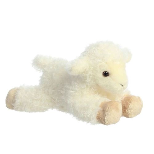 Aurora Small Luna Lamb Mini Flopsie Adorable Stuffed Animal White 8"