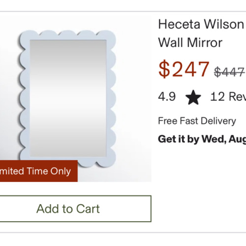 Birch Lane™ Heceta Wilson Cherie Wall Mirror | sky blue -color