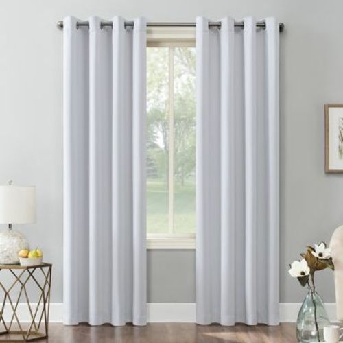 54"x84" Sun Zero Blackout Kenneth Energy Saving Grommet Curtain Panel Oyster White: Modern Thermal Insulated, Noise Reduction