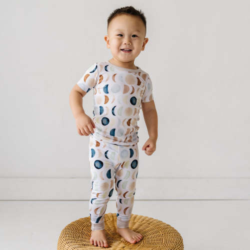 Luna Neutral Two-Piece Short Sleeve Pajama Set - Little Sleepies
