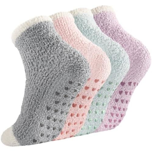 Non Slip Fuzzy Socks for Women, Cozy Winter Slipper Socks Gift