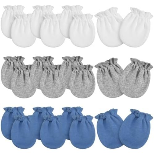 Vabean 12 Pairs Preemie Baby Mittens No Scratch Cotton Premature Baby Gloves for Nicu Preemie Girls Boys Gifts