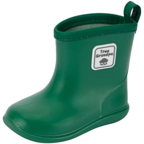 Tree Grandpa Toddler Rain Boots for Boys Girls Waterproof Baby Kids Rain Boots With Easy-on