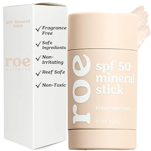 Roe Wellness- Baby Sunscreen Stick SPF 50 Roll-on Stick Clean Ingredients Zinc Oxide | Face & Body UVA & UVB Protection For Toddlers, Newborns