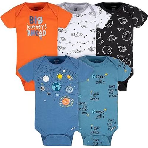 Gerber baby-boys 5-pack Short Sleeve Variety Onesies Bodysuits