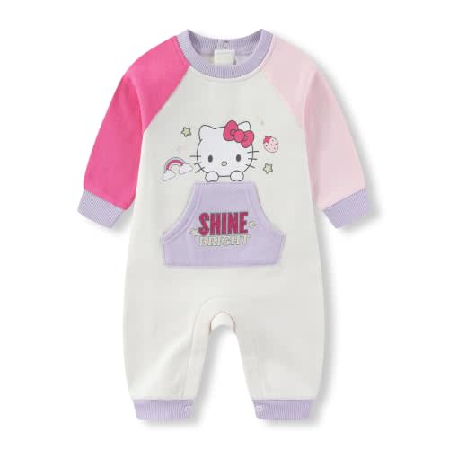 Hello Kitty Baby Girls Fleece Romper Coverall for Newborn and Infants