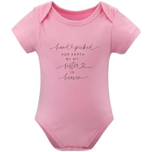Hand Picked for Earth by My Sister in Heaven Romper for Baby Funny Newborn Girl Boy Bodysuits Infant Clothes