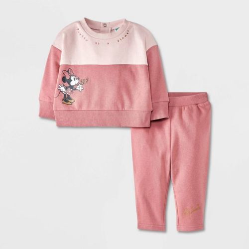 Baby Girls' Disney Minnie Mouse Top and Bottom Set - Pink