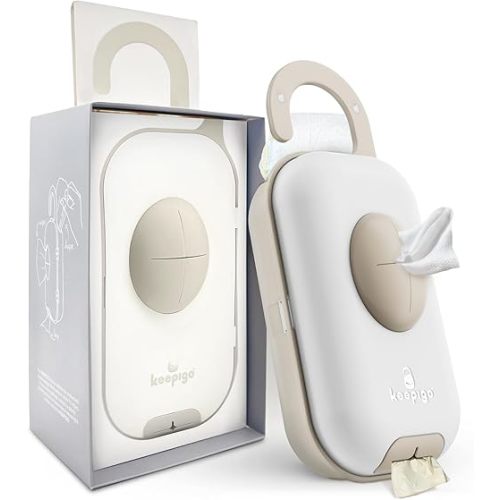 Diaper Bag Wipe Dispenser | 3-in-1 Portable Diaper Caddy Organizer, Baby Wipe Holder with Disposable Bags | Baby Essentials for Newborns, Toddlers, Travel & Baby Shower Gifts