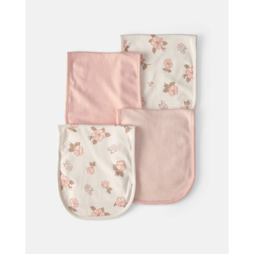 Baby Girl 4-Pack Floral Burp Cloths