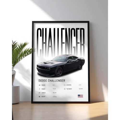 Challenger Poster | Car Print | Hyper Car Poster | Super Car Print | Art Print | Car Poster | Home Decor | Wall Decor