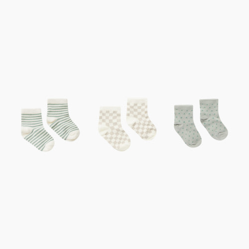 Rylee + Cru Printed Socks - Stripe Check Dot, 6-12 M
