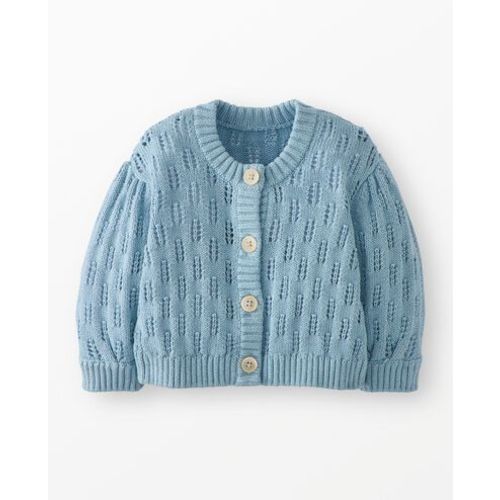 Baby Balloon Sleeve Pointelle Cardigan Sweater