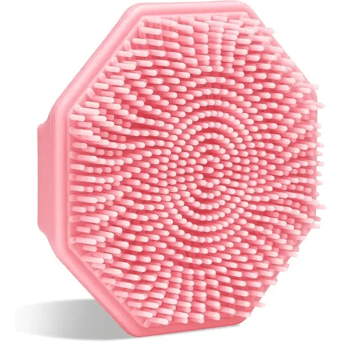 Sud Scrub® Antimicrobial Silicone Face Scrubber, 1 Pack, Gentle Face Exfoliator for Sensitive Skin, Eco Friendly Facial Cleansing Brush, Exfoliating Face Brush for Men and Women (Pink)