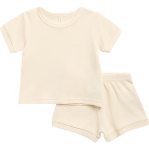 Kids' Organic Cotton Waffle Knit T-Shirt & Shorts Set, 3-6M