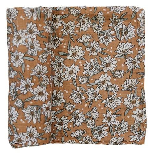 Mebie Baby Magnolia Muslin Swaddle - Soft, Modern & Neutral Swaddle Blanket for Newborns (0-3 Months), Comfy Wrap & Baby Essentials