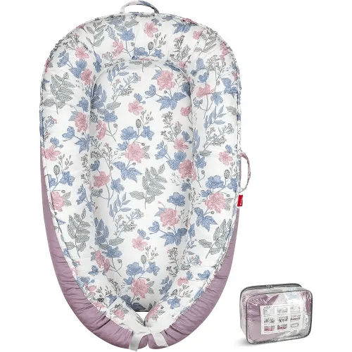 Baby Lounger - Breathable & Soft Baby Nest, Portable and Lightweight Tummy Time Lounger for Home and Travel, Ideal Newborn Babies Essentials Baby Shower Gifts