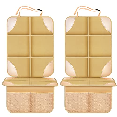 Meolsaek Car Seat Protector, Non-Slip Backing Will Not Leave Imprint, Waterproof Thicker Car Seat Cover for SUV, Sedan, Truck, Leather Car Seat Cushion (Ochre)