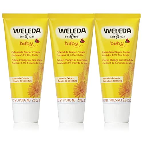 Weleda Baby Calendula Diaper Cream, 2.8 Fluid Ounce (Pack of 3), Plant Rich Protection with Calendula, Chamomile, Sweet Almond Oil, Lanolin and Zinc Oxide