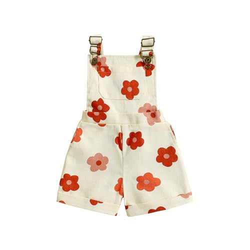 Ayalinggo Toddler Baby Girl Sunflower Print Overalls Shorts with Pocket Suspender Trousers Cute Summer Clothing Outfit