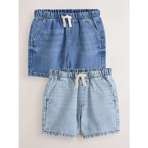Blue Denim Bleach Pull On Shorts 2 Pack (9-12months)