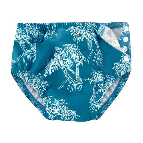 weVSwe Reusable Toddler Swim Diaper with Snap Closure, UPF 50+ Sun Protection, Breathable Mesh Layer, Leak-Free Design - Elegant Pattern (0-24 Months)