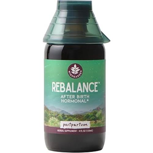 WishGarden Herbs ReBalance After Birth Hormonal - Plant-Based Herbal Supplement with Vitex Berry & Motherwort Supports Healthy Postpartum Hormone Levels and Postnatal Hormone Balance, 4oz