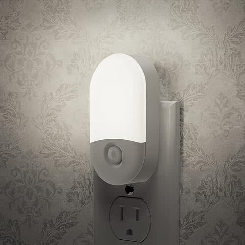 LOHAS Night Lights Plug into Wall [𝟮 𝙋𝙖𝙘𝙠], Auto Dusk to Dawn Sensor, 0.6W Dimmable LED Nightlights, Daylight White 5000K, 30/60lm Small Night Light for Hallway, Kids, Adults, Bathroom, Stairs