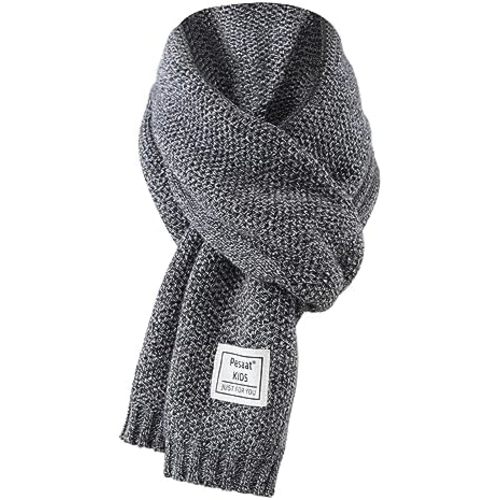 PESAAT Kids Winter Infinity Scarf Knit Toddler Boy Girls Scarves Cotton Outdoor Neck Warmer for Children 3-15 Years