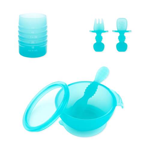 First Foods Deluxe 6-Piece Mealtime Set: Blue Jelly