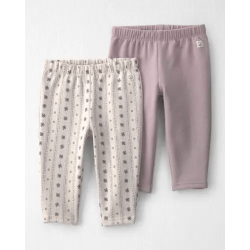 Baby Girl 2-Pack Recycled Fleece Leggings Made with Organic Cotton - Little Planet | Carter's