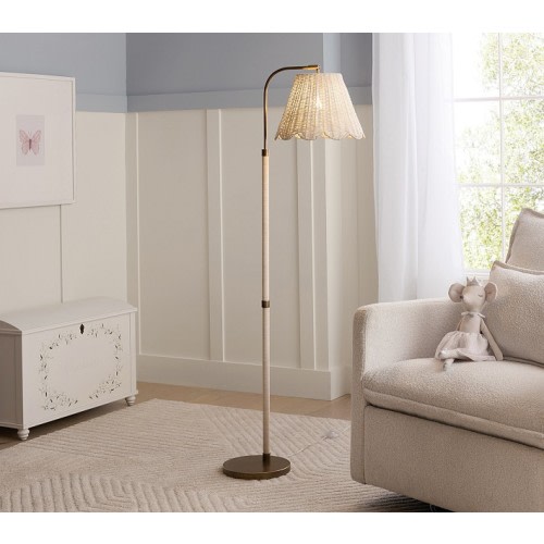 Scallop Rattan Floor Lamp (60")