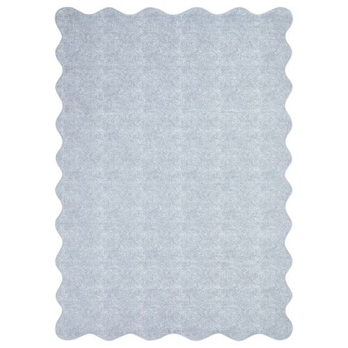 Scalloped Washable Area Rugs, 5'X7' Grey Modern Minimalism Large Rugs Soft Non Slip Living Room Bedroom Nursery Carpets