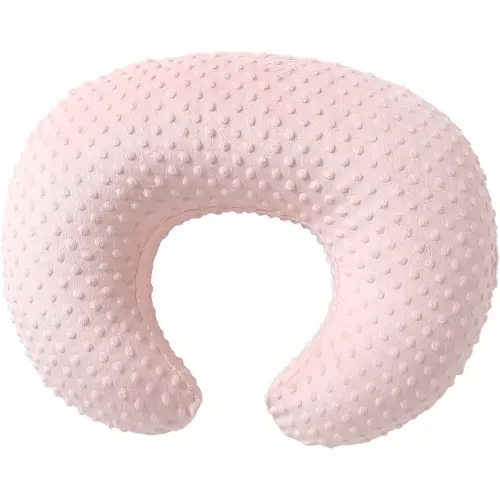 Nursing Pillow Cover Breastfeeding Pillow Cases Plush Dot Slipcover (LightPink)