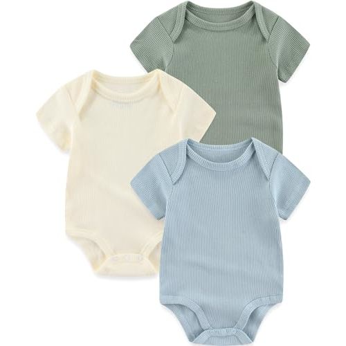 Newborn Baby Boy Girl Bodysuits Short Sleeve Summer Infant Clothes 0-12 Month