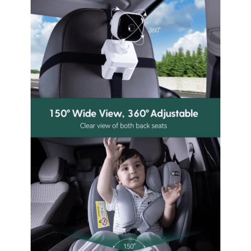 Babelio Wireless Baby Car Camera with 5" HD Night Vision, Battery-Powered Rear Facing Car Seat Monitor for Kids and Pet, Easy Install 360° Rotatable Backseat Mirror, Newborns Travel Essentials Gifts