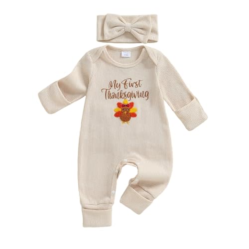 My First Halloween Baby Girl Outfit Newborn Pumpkin Ghost Jumpsuit | Halloween Baby Girl Outfits Newborn Pumpkin Ghost Print Jumpsuit Long Sleeve Romper And Bow Headband Cute Infant Fall Clothes