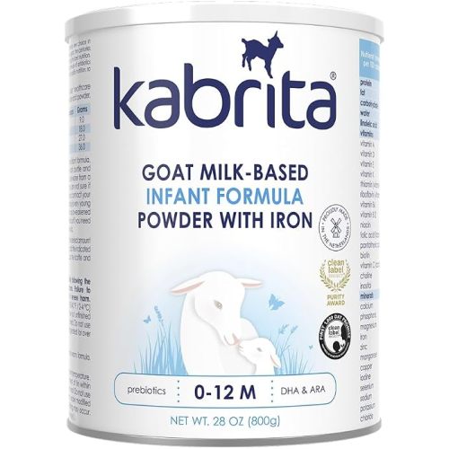 Kabrita Goat Milk-Based Infant Formula Powder, Designed for Gentle Digestion, Gentle Alternative to Cow’s Milk, with Iron, DHA, ARA & Prebiotics, for Infants 0–12 Months, Non-GMO, 28 oz