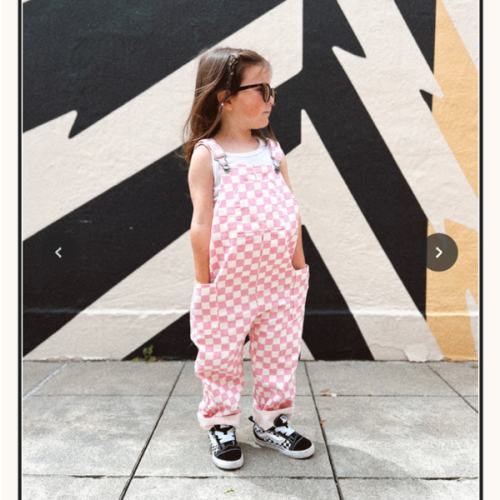 Pink Checker Overalls
