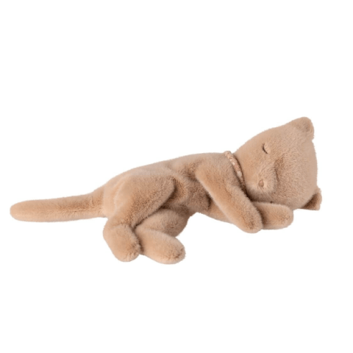 Plush Sleeping Kitten - Grey or Peach