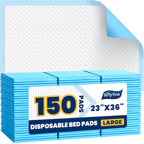 150 Count Disposable Beds Pads,23"x36" Waterproof Adults Incontinence Chucks Underpads,Absorbent Leakproof Pee Pads for Kids,Elderly,Extra Large Dog Puppy Training Pad, Baby Changing Liner | Adults Incontinence Chucks Underpads,Extra Large Absorbent Le...