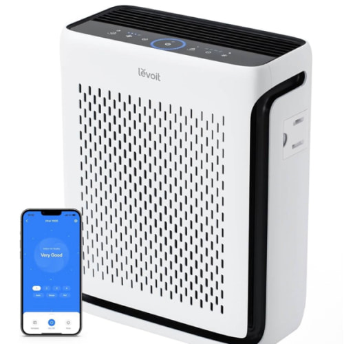 LEVOIT Air Purifier for Home Large Room Up to 1073Ft² with Air Quality Monitor, AHAM VERIFIDE, Smart WiFi, Washable Pre-Filter, HEPA Sleep Mode for Pets, Allergies, Dust, Pollen, Vital 100S-P, White