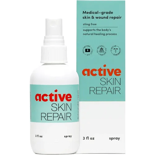 Active Skin Repair First Aid Healing Skin Spray - Natural & Non-Toxic with Hypochlorus Acid for Minor Cuts, Wounds, Scrapes, Rashes, Sunburns, & More, 3 oz