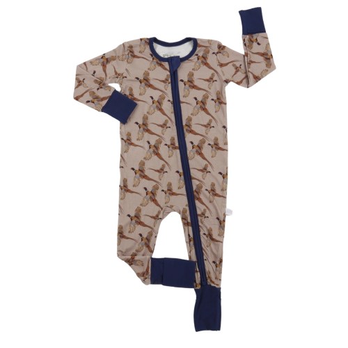 Boys Navy Pheasant Zipper Romper – Hamner Hill