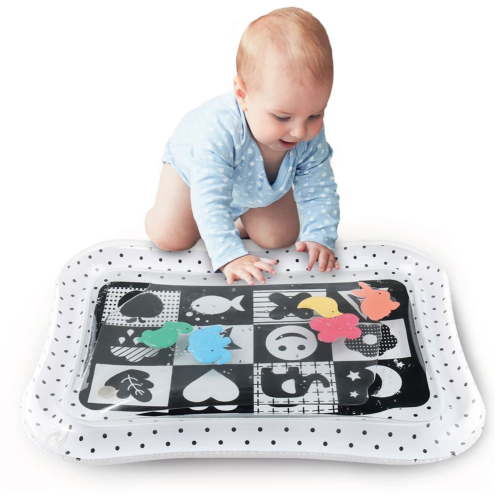 The Peanutshell Montessori Water Play Mat for Babies, Tummy Time Sensory Mat with Floating Shapes