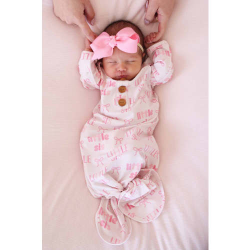 Newborn Baby Knot Gown & Hat Set | Little Sis