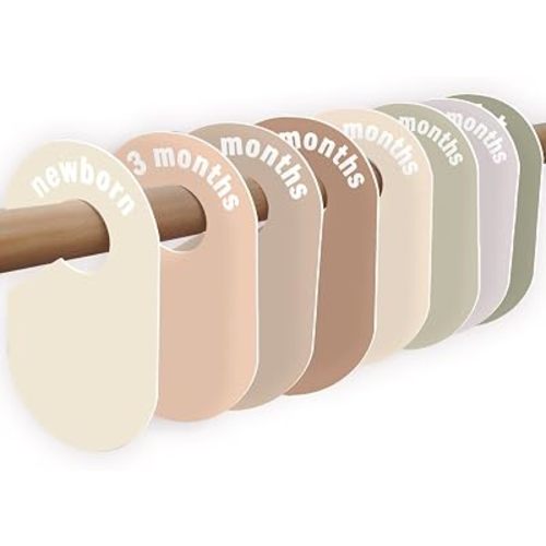 8 Pack Baby Closet Dividers – Pure Green Nursery Organizer for Baby Clothes 0-24 Months, Closet Size Markers, Baby Clothing Organizer for Nursery (blush)
